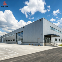 Taller Industrial Prefabricado de Acero Personalizado, Fábrica de Procesamiento de Acero Ligero, Planta de Fabricación de Estructuras Metálicas Duraderas con Diseño Gratuito