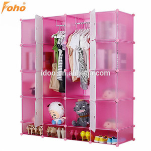 Lemari Pakaian Anak, Lemari Pakaian Modern, Set Kamar Tidur Plastik dengan Penyimpanan Lemari - Product Image 5