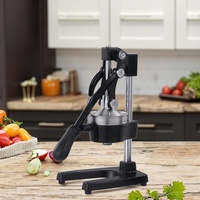 China levert multifunctionele, heavy-duty handmixer, handmatige citruspers van roestvrij staal met gietijzeren voet, zwart.