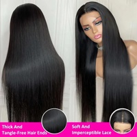 Perruque frontale HD sans colle 13x6 en cheveux naturels vietnamiens, perruques en cheveux humains vierges avec fermeture en dentelle pour femmes noires