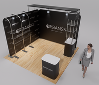 Tissu de tension en aluminium à assemblage rapide Salon professionnel personnalisé polychrome Publicité portable 10x10 Stand de salon commercial portable