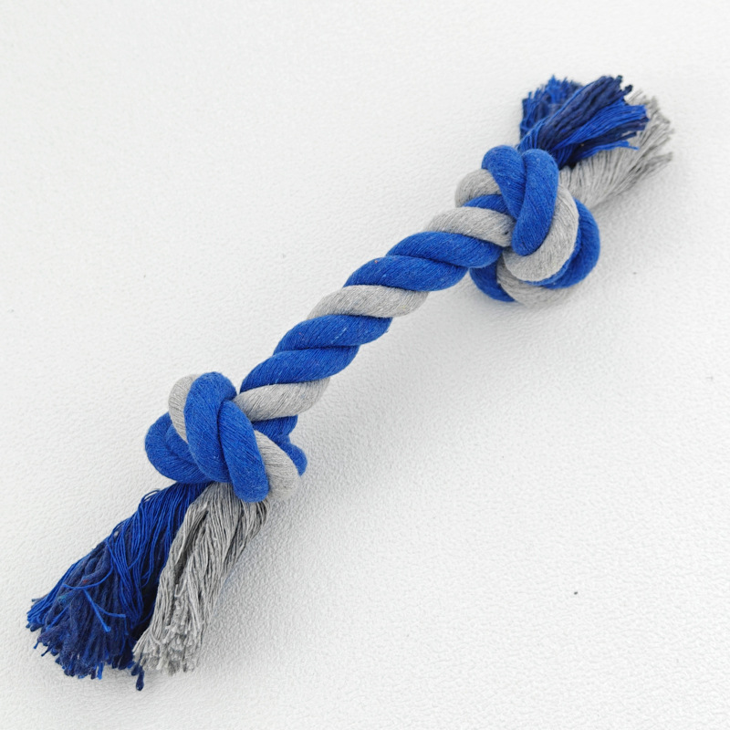 Cuerda de algodón trenzada con doble nudo - azul