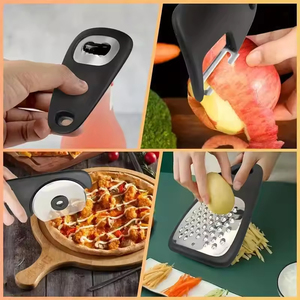 Kitchen Gadgets Set 6 Pieces Space Saving Kitchen Accessories <b>Fruit</b> <b>Vegetable</b> Peeler Chocolate Grater Bottle Opener Pizza Cutter - Product Image 5