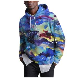 Custom Designed <b>Men's</b> Plus Size Tie Dye Pullover Graphic <b>Hoodie</b> Novelty Pocket Sweatshirt with Puff Print for Summer - Product Image 6