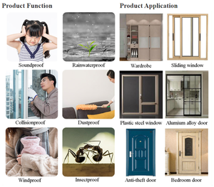 Bande d'étanchéité <span class=keywords><strong>de</strong></span> porte coulissante en <span class=keywords><strong>verre</strong></span> avec bande d'étanchéité côté coupe-froid - Product Image 5