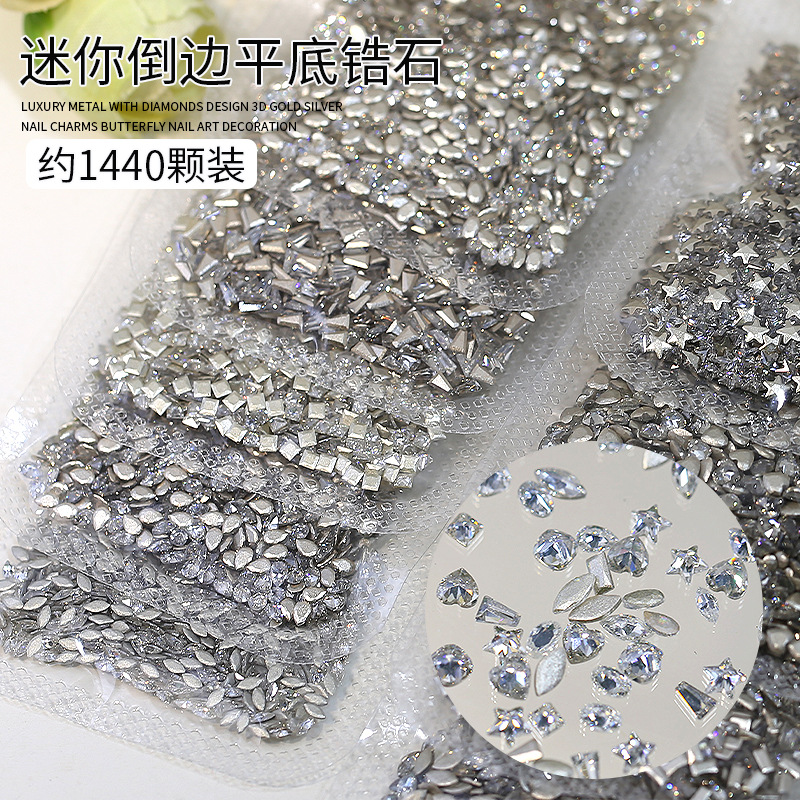 mini zircons mixed shapes for nails