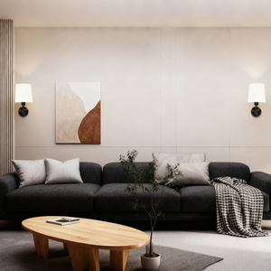 Lámparas de pared con control táctil LED, montaje en pared, cuerpo de hierro E26, pantalla blanca, 3 años de garantía, para dormitorio, sala de estar, oficina, pasillo - Product Image 4