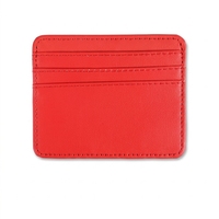 Dompet Kartu Kulit PU Custom Murah Grosir, 4 Slot Kartu, Tipis Minimalis dengan Logo untuk Hadiah Bisnis