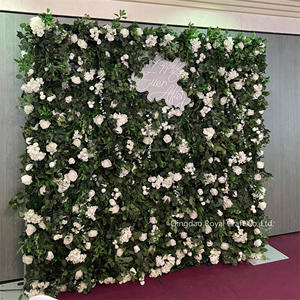 Silk Fabric Cloth Floral 3D Roll up Curtain Flower Wall Backdrop for Wedding Birthday Party Carnival <strong>Background</strong> - Product Image 4