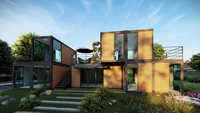 Maisons préfabriquées modulaires en conteneurs en bois, emballage plat, maison de luxe amovible, café moderne de 20 pieds