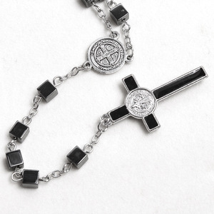 Collana con rosario cattolico ciondolo croce preghiera conteggio preghiere come <span class=keywords><strong>le</strong></span> dicono rosari ematite nero 8mm perline regalo gioielli - Product Image 4