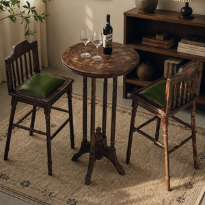 Muebles de Bar Estilo Vintage, Sillas de Bar de Madera, Sillas de Bistro, Mesa <span class=keywords><strong>Alta</strong></span> de Bar Estilo Wabi Sabi y Juego de Sillas - Product Image 2