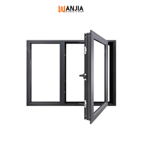 WANJIA NFRC dernière fenêtre à battants impact ouragan insonorisée Lowe verre horizontal intérieur aluminium fenêtres à battants