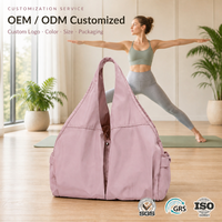 Sac de sport pour femme en tissu Oxford imperméable avec quatre poches latérales, idéal pour le yoga, le pilates, les séjours de fitness et les voyages de week-end – Fabrication sur mesure
