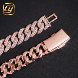 สร้อยคอเงินแท้ 925 ขนาด 23 มม. แบบ Cuban Link ประดับเพชร Moissanite VVS ระดับ Iced Out สไตล์ฮิปฮอป ผ่านการทดสอบเพชร เหมาะสำหรับเครื่องประดับชั้นดี - Product Image 4