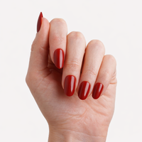 Faux ongles réutilisables en gel souple à presser, forme amande moyenne, rouges, pour marque privée