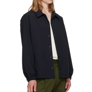 Veste Coach Noire Homme Personnalisée OEM en Gros, Col Pointu, Boutons Pression, Poignets Élastiques, Coupe Ample, Légère, Vêtement d'Extérieur Décontracté - Product Image 5