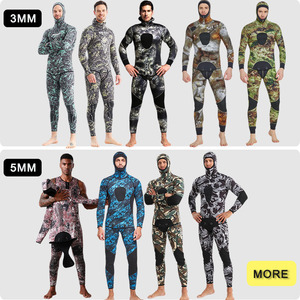Tùy chỉnh <span class=keywords><strong>3mm</strong></span> 5mm <span class=keywords><strong>Neoprene</strong></span> trùm đầu dài tay áo lặn phù hợp với người đàn ông ngụy trang spearfishing Wetsuit cho câu cá kayak - Product Image 3