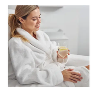 Corde de bain blanche dames corde de bain robe de chambre peignoir hôtel blanc vêtements de nuit pour femmes coton longues robes éponge