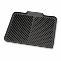 Tapis de séchage compact en silicone côtelé antidérapant et flexible avec trou de suspension pour évier de cuisine, personnalisable OEM