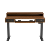 Grand cadre de bureau électrique réglable en hauteur de 55 pouces, marron, avec tiroir, pour bureau, maison, chambre