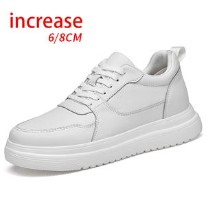 Zapatillas Casuales para Hombre con Aumento de Altura de 8CM, Zapatos de Cuero de Doble Capa para Estudiantes, Forro de Malla para Primavera - Product Image 1