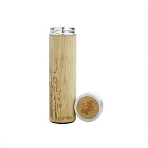 Pandoo Bamboo <b>Thermos</b> 500Ml Insulated Water <b>Bottle</b> Outdoor Use - Product Image 2