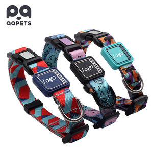 QQpets 2025 Collar de perro de sublimación personalizado Correas de poliéster de nailon ajustables con decoración de cinta Logotipo de impresión personalizado - Product Image 5