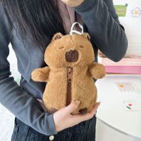Porte-monnaie Capybara mignon en peluche, sac organisateur de dessin animé Capybara, mini sac à monnaie pour fille