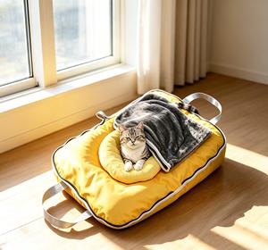 Cama para Gatos Personalizada 3 en 1, Impermeable, de Cuero, Plegable, para Exteriores, con Manta y Cierre - Product Image 1