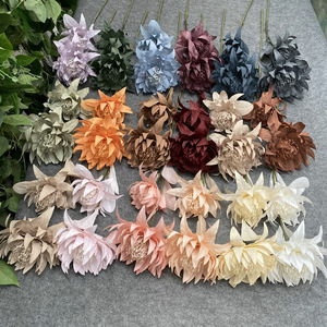 Mur floral artificiel réaliste en tissu brossé, 2 têtes, motif <span class=keywords><strong>lotus</strong></span> des neiges alpin, pour fond de salle de mariage et décoration de salon - Product Image 4