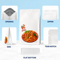 Custom Printed Spicy Flat-bottomed Pouch Hang Hole Resealable Ziplock Food Packaging Plastic Bag Instant Noodles Ready Meal 500g