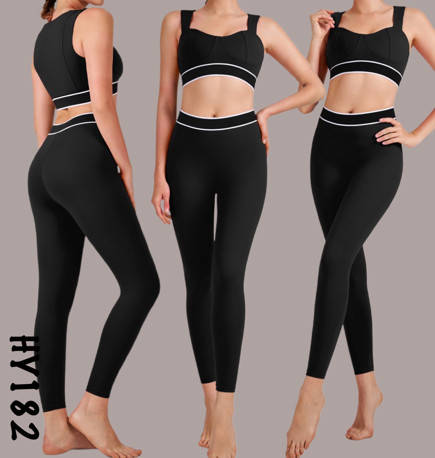 New Quick-drying High Waist Sports Suit for Women Contrast Color Beautiful Back Tight Yoga Suit Running Fitness Yoga Clothes