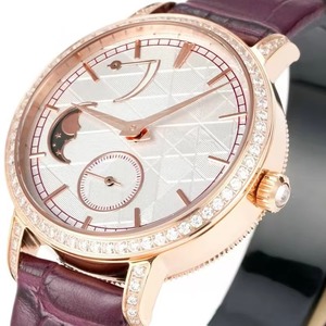 Wine Red Strap Jewelry Watch Lady Rose Gold Case Waterproof Women Mechanical Moonphase 2026 New Female Elegant Timepiece - Product Image 1