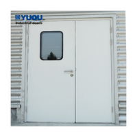Puerta Doble Batiente para Sala Limpia Certificada GMP de Acero Galvanizado con Panel Sándwich PU para Hospital