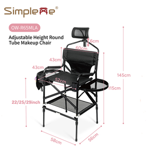 Silla de Barbero Plegable Ajustable en Altura Onwaysports para Asientos de 22/25/29 Pulgadas, Marco de Aluminio, Silla Portátil de Maquillaje para Sala de Estar - Product Image 4