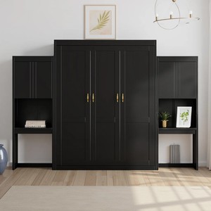 <span class=keywords><strong>Lit</strong></span> <span class=keywords><strong>mural</strong></span> Queen Size en bois <span class=keywords><strong>avec</strong></span> <span class=keywords><strong>bureau</strong></span>, coiffeuse rabattable et rangement intégré – Gain <span class=keywords><strong>de</strong></span> place - Product Image 5