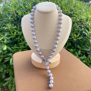 Collier étoile en chanvre naturel d'eau douce véritable et bracelet en argent 925, 6-7 mm, accessoires de mode avec boîte cadeau - Product Image 3