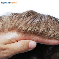 Perruques courtes pour hommes 100% pures faites à la main Toupet Peau fine transparente Toupet pour hommes Cheveux humains