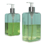 Bouteille pompe carrée en plastique PETG, capacité 200 ml 300 ml, pour shampoing, avec bouchon à vis scellé et pulvérisateur, MOQ 50 pièces