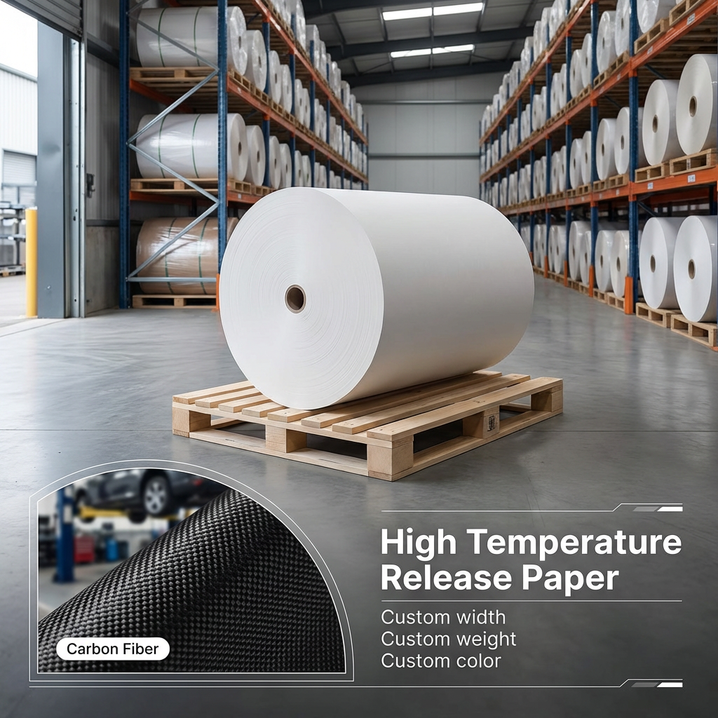 Double Sides 100gsm Rigid High-temperature Resistant Jumbo Roll CCK Release Paper For Carbon Fiber Prepreg Protection