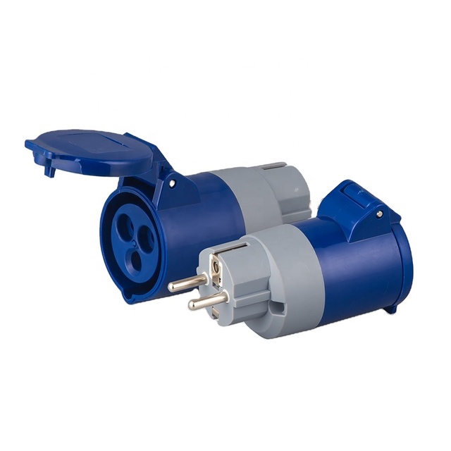 High Quality ZNPON TYPE T01F 16A 250V Schuko and French Plug to Industrial Adaptor Socket