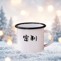 Mug en émail vierge pour sublimation, personnalisable avec logo, 12oz 350ml, double paroi isolée sous vide, sans BPA, style vintage, pour le camping, vente en gros