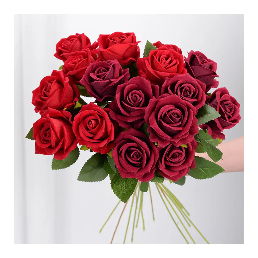 2022 romantic gift artificial rose bouquet Colourful single artificial roses For Valentine's Day