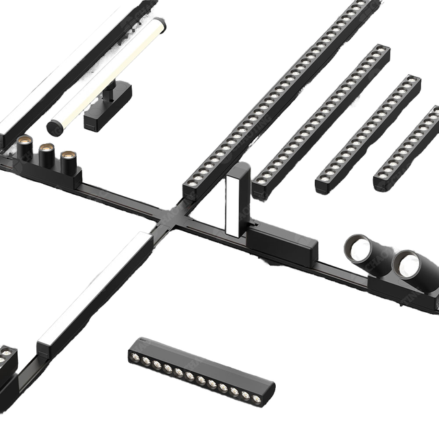 48V COB LED Magnetic Track Light Modern Recessed Flood Linear Rail System Commercial Surface Mounting Aluminum Aluminum Aluminum