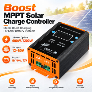 Contrôleur de charge solaire <span class=keywords><strong>MPPT</strong></span> 1200W 600W avec élévateur de tension DC-DC, entrée PV 12-60V, <span class=keywords><strong>chargeur</strong></span> de batterie 48V 60V 72V - Product Image 1