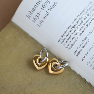 Pendientes de Aro de Acero Inoxidable Vintage y Modernos, Diseño de Corazón Grueso, Chapados en Oro de 18K, Regalo de Aniversario para Mujer - Product Image 4