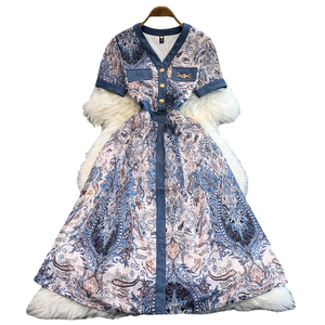 Buy Denim And Chiffon Dress Multiple Occasions Suitable | Alibaba.com