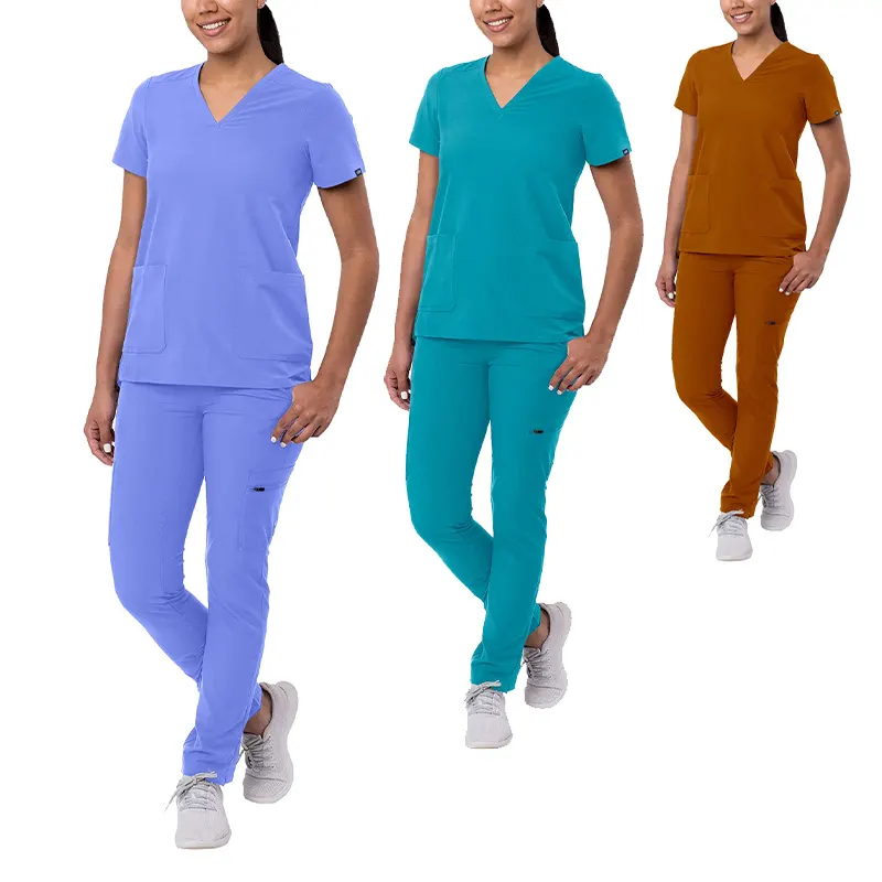 Fabriek Op Maat Gemaakte Polyester Ziekenhuis Uniform Jogging Matte Set Verpleegster Medische Matte Uniformes De Enfermera Para Ziekenhuis