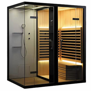 Far Infrared Red Cedar Solid Wood Shower Sauna <strong>Room</strong> with Multi-function <strong>Massage</strong> and Music Modern Villa Design - Product Image 1